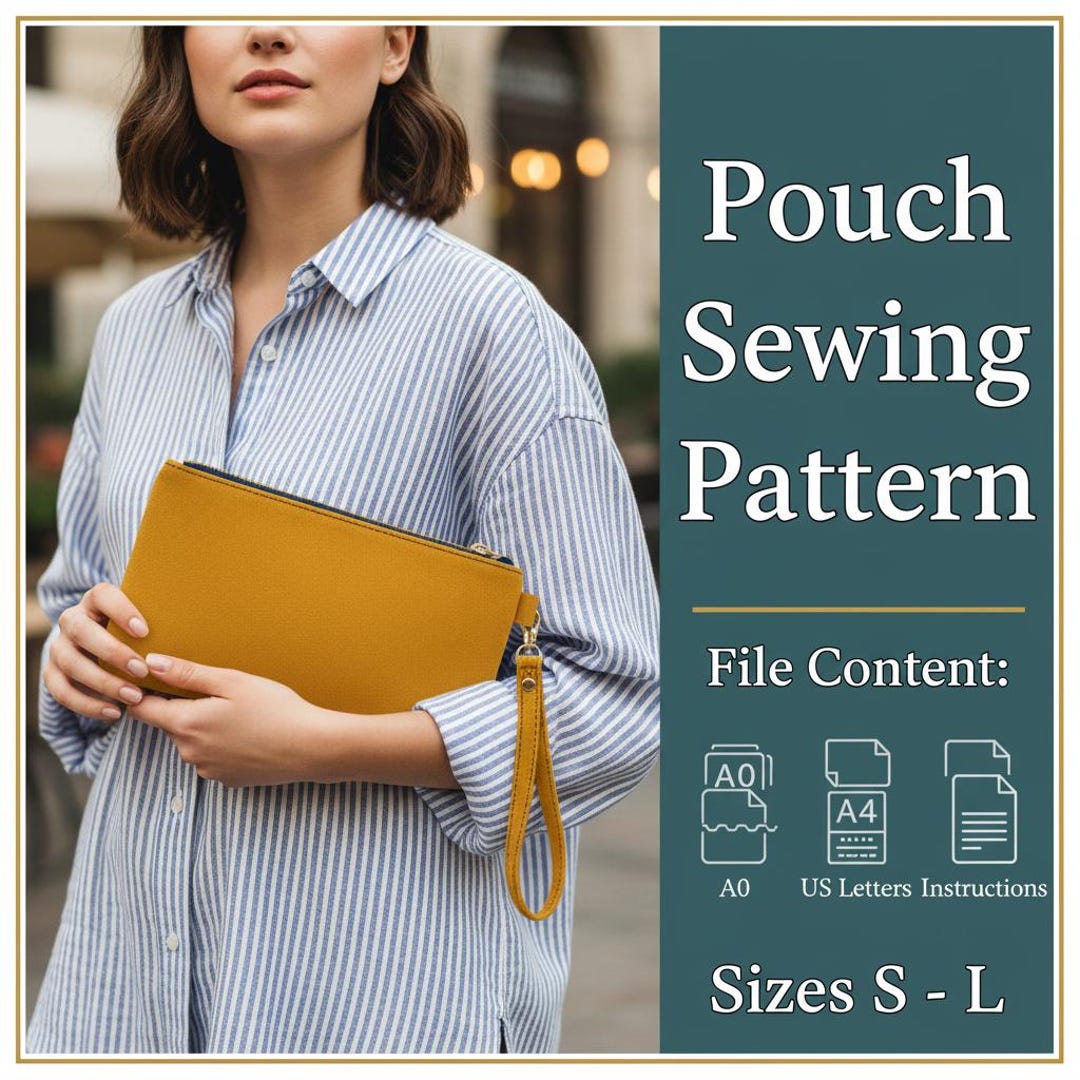 Pouch Pdf Pattern Pouch Sewing Pattern PDF | Zipper Pouch Pattern | Easy DIY Cosmetic Bag ...