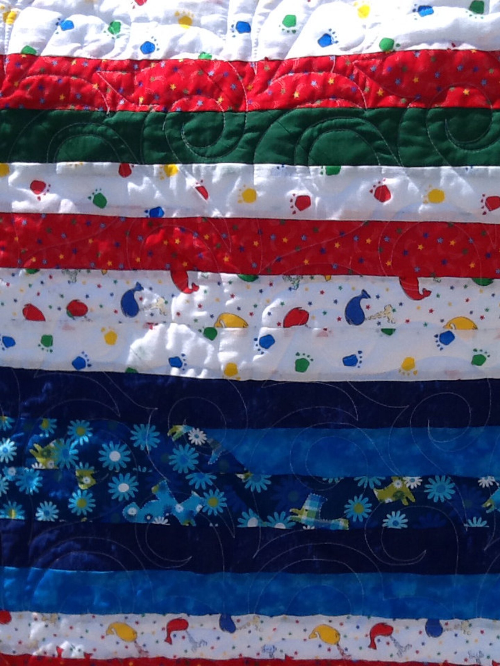Jelly roll red white and blue fun day quilt Etsy