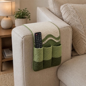Couch Caddy Organizer, Matcha Green Sofa Armrest Pocket, Remote Control Holder, Modern Sage Home Decor, Housewarming Gift, Armchair Pocket