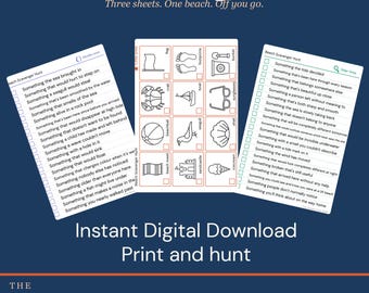 Beach Scavenger Hunt Printable | 3 Levels | Instant Download | Screen Free Activity