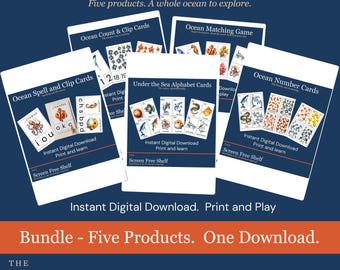 The Ocean Home Ed Bundle | 5 Printable Activities | Instant Download | Screen Free