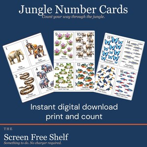 Jungle Number Cards - Printable | 1 to 20 | Instant Download