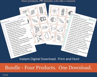 Scavenger Hunt Bundle | 4 Printable Hunts | Instant Download | Screen Free Activity