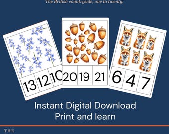 Woodland Count and Clip Cards – Numbers 1-20 (Digital Download)