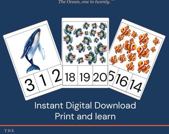Ocean Count and Clip Cards Printable | 1-20 | Instant Download | Screen Free Activity