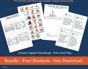 Nature Activity Bundle – Family Games, Puzzles, Conversation Starters (Digital Download)