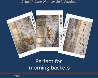 Winter number strip puzzles printable, counting 1 to 10, Charlotte Mason morning basket