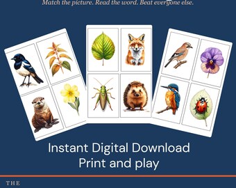 Woodland Matching Game — Printable | 20 Pairs | Instant Download | Kids Card Game | Screen Free Activity