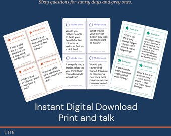 Summer Conversation Cards — Printable | 60 Questions | Instant Download | Family Activity