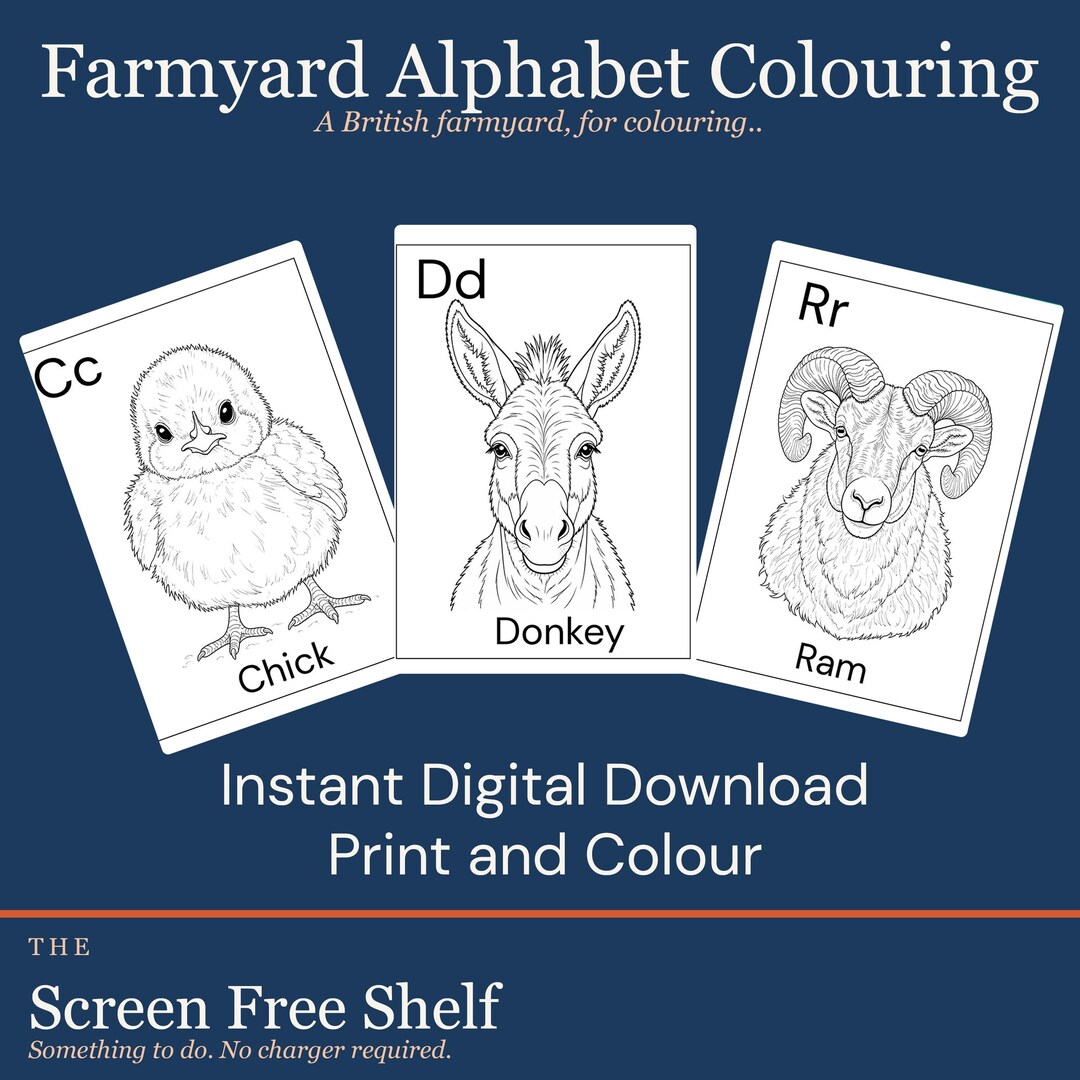 Farmyard Alphabet Colouring Book - Printable | A to Z | Instant ...
