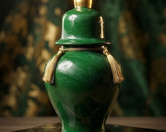Handmade Ceramic Ginger Jar with Lid - Customizable Hand-Painted Decorative Urn - Unique Pottery Table Centerpiece