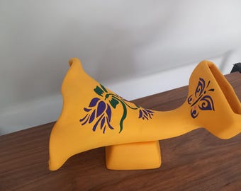 Handmade Ceramic Phone Acoustic Amplifier - Hand-Painted  Speaker - Eco-Friendly Passive Sound Booster