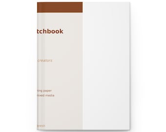 Minimalist Artist Sketchbook Hardcover Journal | Blank Pages, Matte