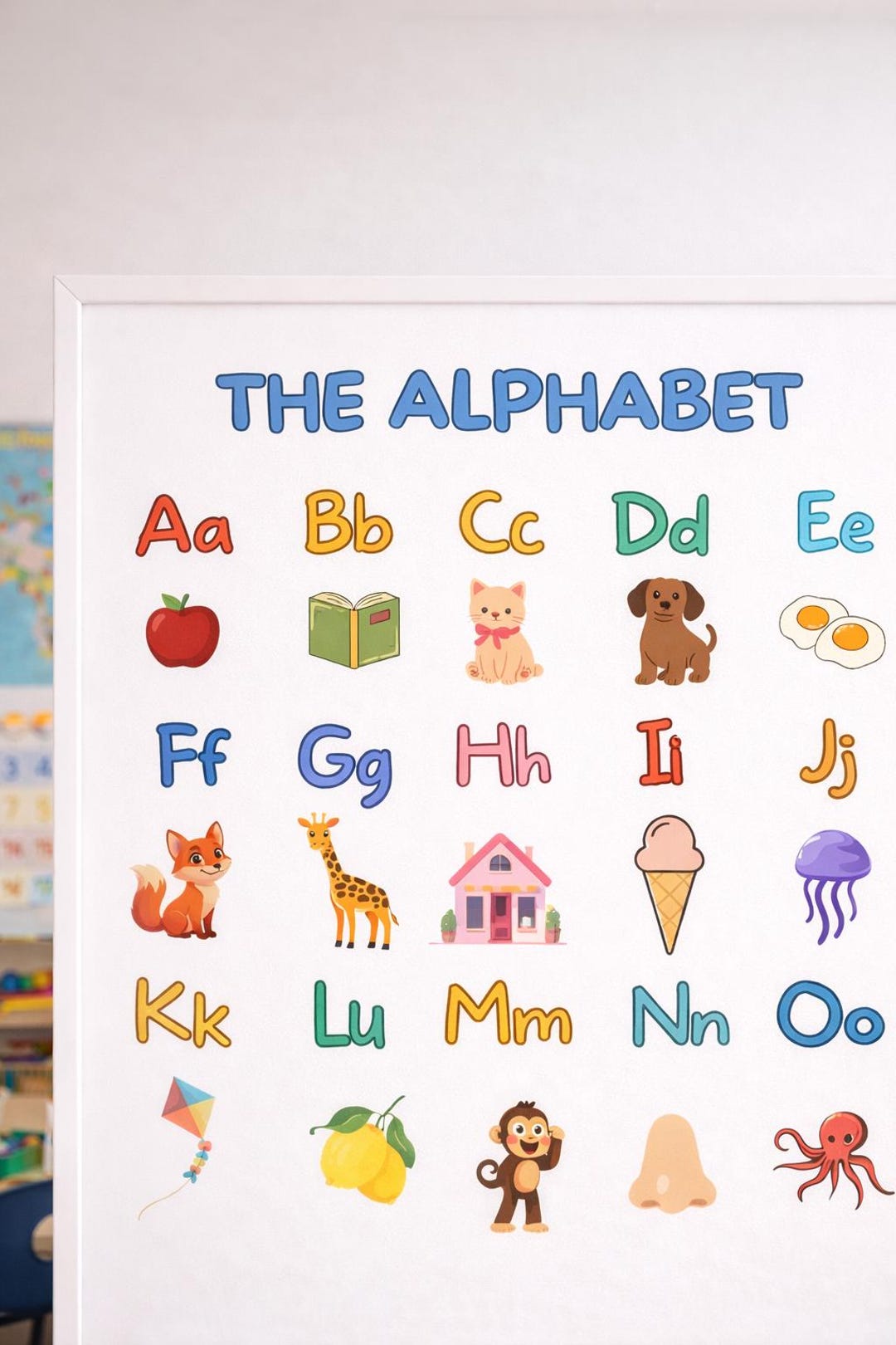 Alphabet Chart Printable for Kids | ABC Poster, Preschool Learning Wall ...