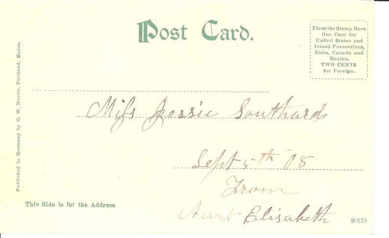 VT0044 no Vintage Postcard....Vermont St Albans Smith Street....Used..