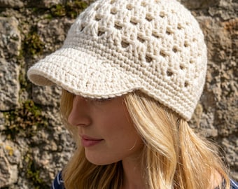 Crochet Baseball Cap Pattern | Beginner Textured Summer Hat Tutorial (PDF Download)