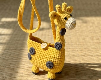 Giraffe Crossbody Bag Crochet Pattern PDF | Beginner Amigurumi Purse Tutorial | Kids Bag Digital Download