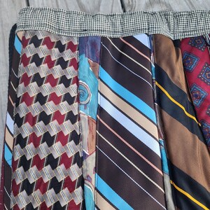 Handmade Necktie Drawstring Patchwork Tote Shoulder Carry All Bag Backpack GC image 15