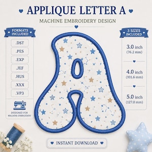 Applique Alphabet . Numbers Embroidery Font | Uppercase . Lowercase A-Z | 0-9 Bubble Letters