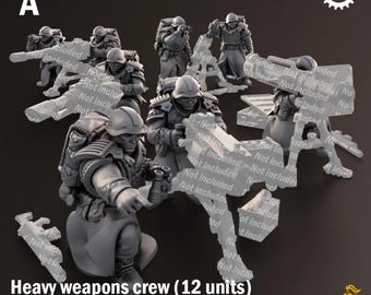 Operadores de armas pesadas del Regimiento Capa de la Noche de Adeptus Miniatures / Miniaturas de mesa impresas en 3D