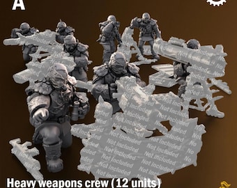 Operadores de armas pesadas del Regimiento Plaga de Esporas de Adeptus Miniatures / Miniaturas de mesa impresas en 3D
