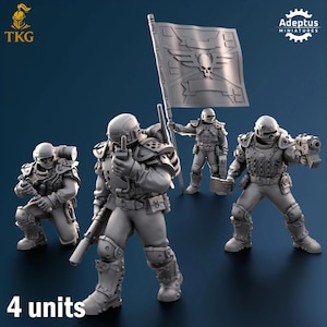 Greyplate Troops Command Squad by Adeptus Miniatures | 3D printed Tabletop Miniatures