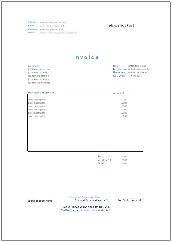 Editable Excel Invoice Template | Easy Small Business Invoice | Instant ...