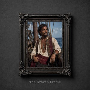 Pirate marin afro-latino des Caraïbes - Illustration gothique à imprimer, cadeau légendes de pirates, AC Black Flag, Amérique inexpliquée (Téléchargement numérique)