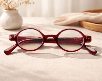 Small Round Blue Light Reading Glasses Men Women | Retro Computer Eyewear +0 to +3.00 | Anti Eye Strain Unisex Readers