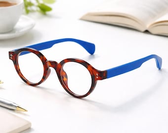 Retro Round Reading Glasses Blue Light Blocking Eyeglasses Men Women Spring Hinge Readers +1.0 to +4.0