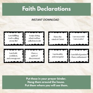 Faith Declarations, Faith Builder, Black and White, Printable, Digital Download