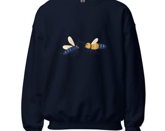 Firefly Love Sweatshirt, cute bug heart graphic tee for nature lovers and romantics