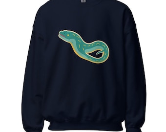 Electric Eel Sweatshirt, Funny Minimalist Line Art, Cozy Gift for Ocean and Science Lovers