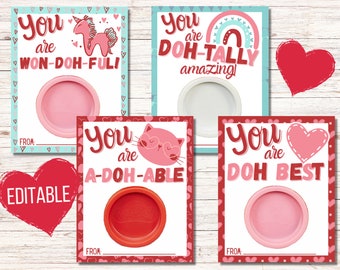 PlayDoh Valentines, Valentine class favors, Printable Valentine Cards, Play-doh Valentines, Non-candy class party digital download