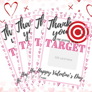 Merci de me garder sur la bonne voie, porte-cartes cadeau imprimable pour enseignant, cadeau Saint-Valentin pour l'école, Saint-Valentin à la garderie, carte-cadeau cible