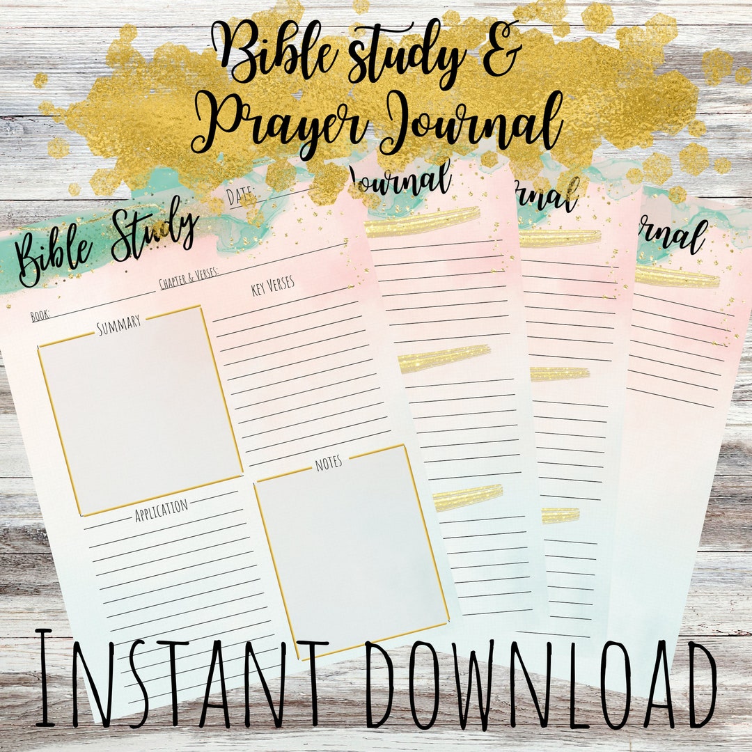 Bible Study Prayer Journal Printable, Watercolor, Prayer Printable ...