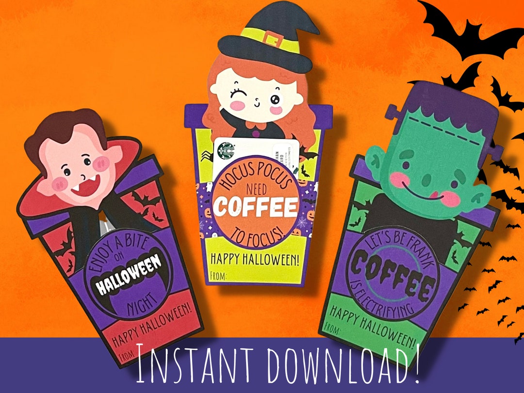 Halloween Printable Gift Card Holder Halloween Class Favors Etsy