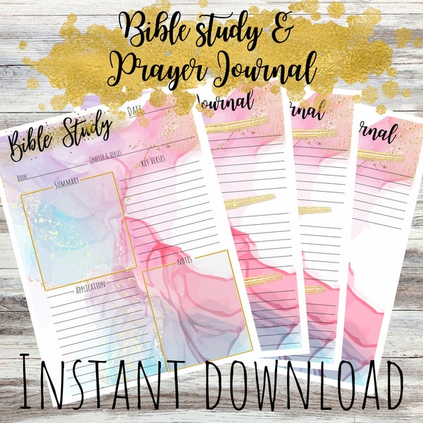 Bible study prayer journal printable, watercolor prayer printable Daily check in Daily prayer planner Bible study prayer journal