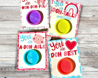 PlayDoh Valentines, Valentine class favors, Printable Valentine Cards, Play-doh Valentines, Non-candy class party digital download