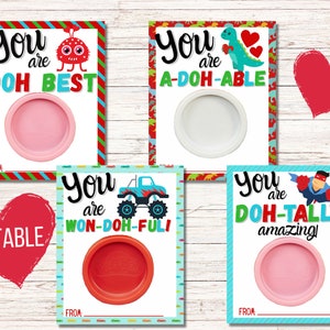 Playdoh Valentines, Editable Class Gift, Printable Valentine Cards ...