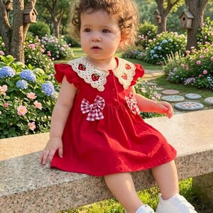 red first birthday dress Girls First Birthday Fluffy Party Costume Birthday Dress