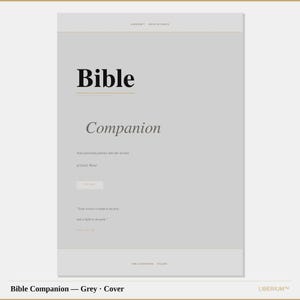 Könnte beinhalten: Ein hellgrauer Buchumschlag mit dem Titel Bible Companion in schwarzer Serifenschrift. Er enthält den Untertitel Your personal journey into the secrets of God's Word, eine Volume 1 Kennzeichnung und das Zitat Your word is a lamp to my feet.