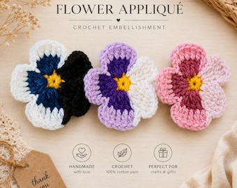 Häkelblumen Applikationen Muster, PDF, gehäkelte Blumen Applikationen, Blumenmuster, Häkelblumen Applikationen, DIY Häkelblumen, Instant Download