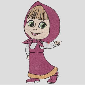 Маша и Медведь Masha i Medved, Masha and the Bear, máša embroidery digital file machine art digitizing, 150x72mm PES, DST, JEF, all formats