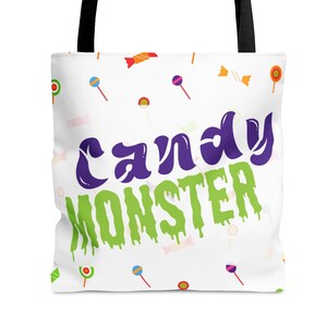 Candy Monster Trick or Treat Tote Bag - Halloween Trick or Treat Candy Bag - Halloween Costume