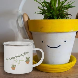 Plant Lover Enamel Camping Mug: My Companion Plant is You
