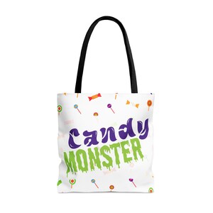Candy Monster Trick or Treat Tote Bag - Halloween Trick or Treat Candy Bag - Halloween Costume