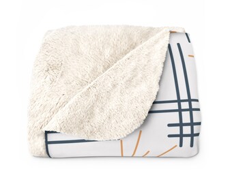 Rays and Lines Sherpa Fleece Blanket