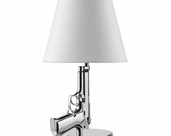 Luxury Silver Gun Table Lamp – Modern Chrome Statement Lighting
