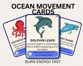 Ocean Movement Cards for Kids | Toddler Brain Breaks | Gross Motor Activity | Preschool Indoor Activity | Printable Kids Game